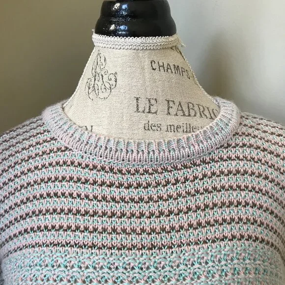 Rachel Comey Prescot Sweater Womens Small Blue Pink Crew Neck Alpaca Cotton Knit - Picture 4 of 10